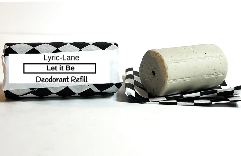 Lyric-Lane Deodorant Tube & Refill Quick Shop featuring Let it Be refill bar with black and white packaging