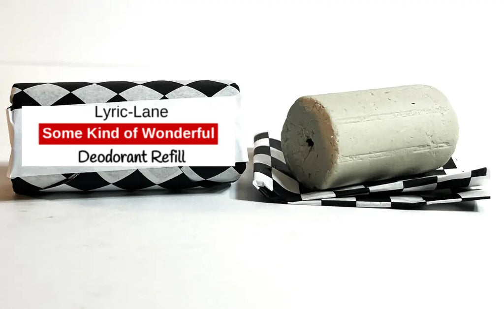 Lyric-Lane Deodorant Tube & Refill Quick Shop featuring Some Kind of Wonderful refill bar with black and white packaging