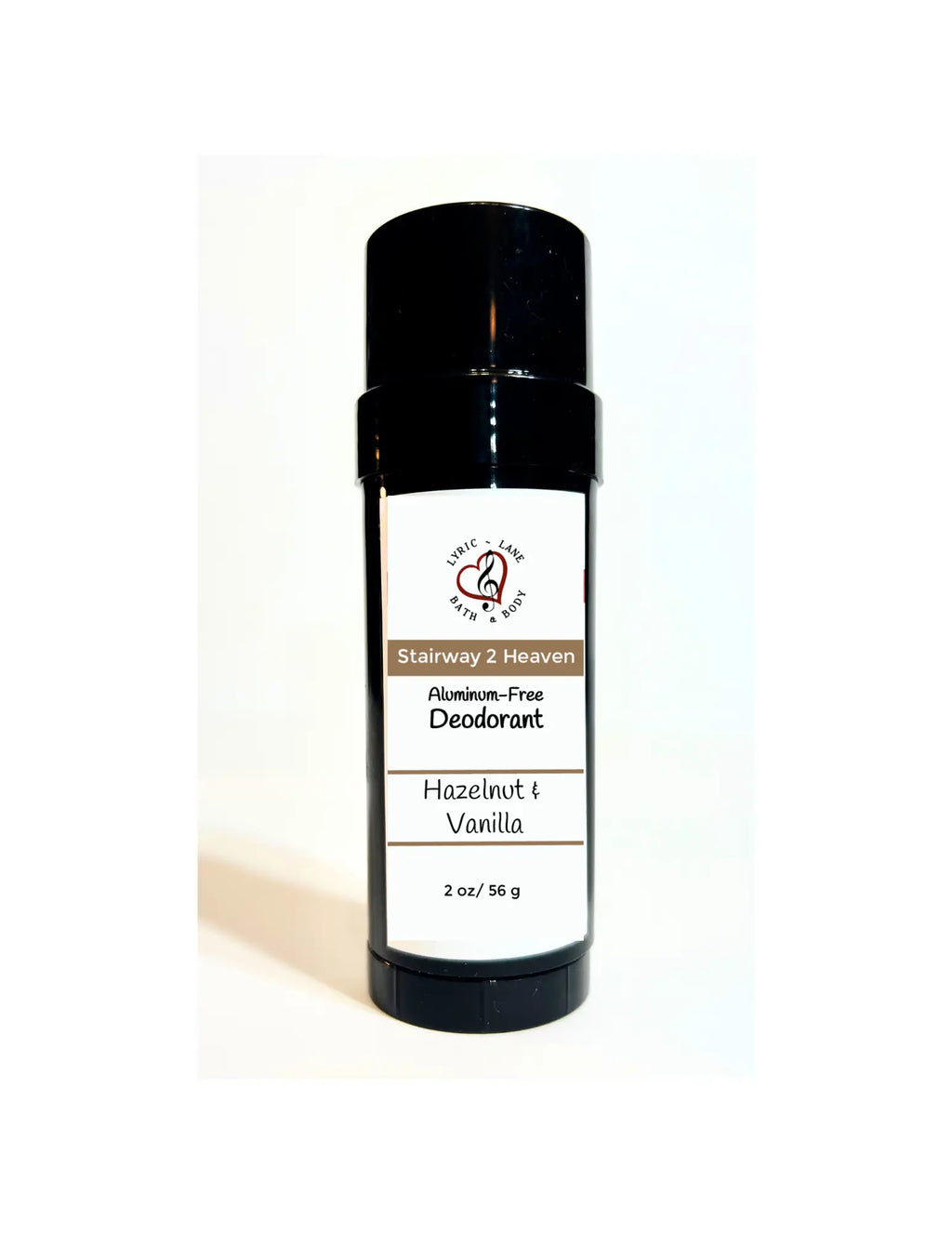 Deodorant Tube & Refill Quick Shop by Lyric-Lane showing aluminum-free Hazelnut Vanilla scent stick