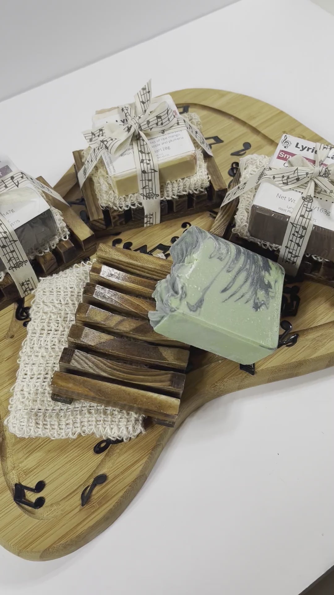 Artisan Soap Gift Sets-Soap Bar, Sisal Soap Bag, &  Wood Soap Dish